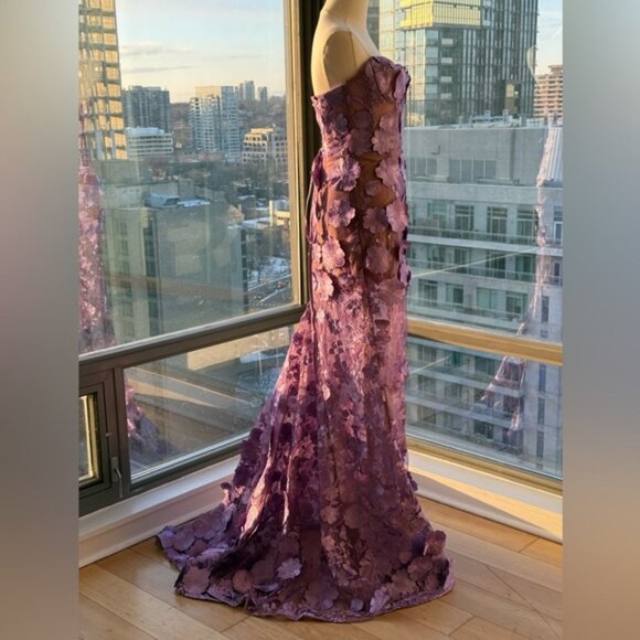 🆕 BRONX & BANCO 🧿 NWOT Jasmine Floral-Appliqued Gown, Lilac - Sz XS US 2 - Picture 10 of 16